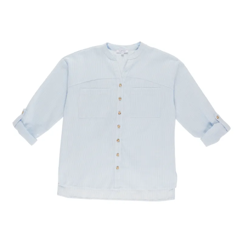 mySTYLE Women's Stripe Linen Shirt sold by Giant Tiger