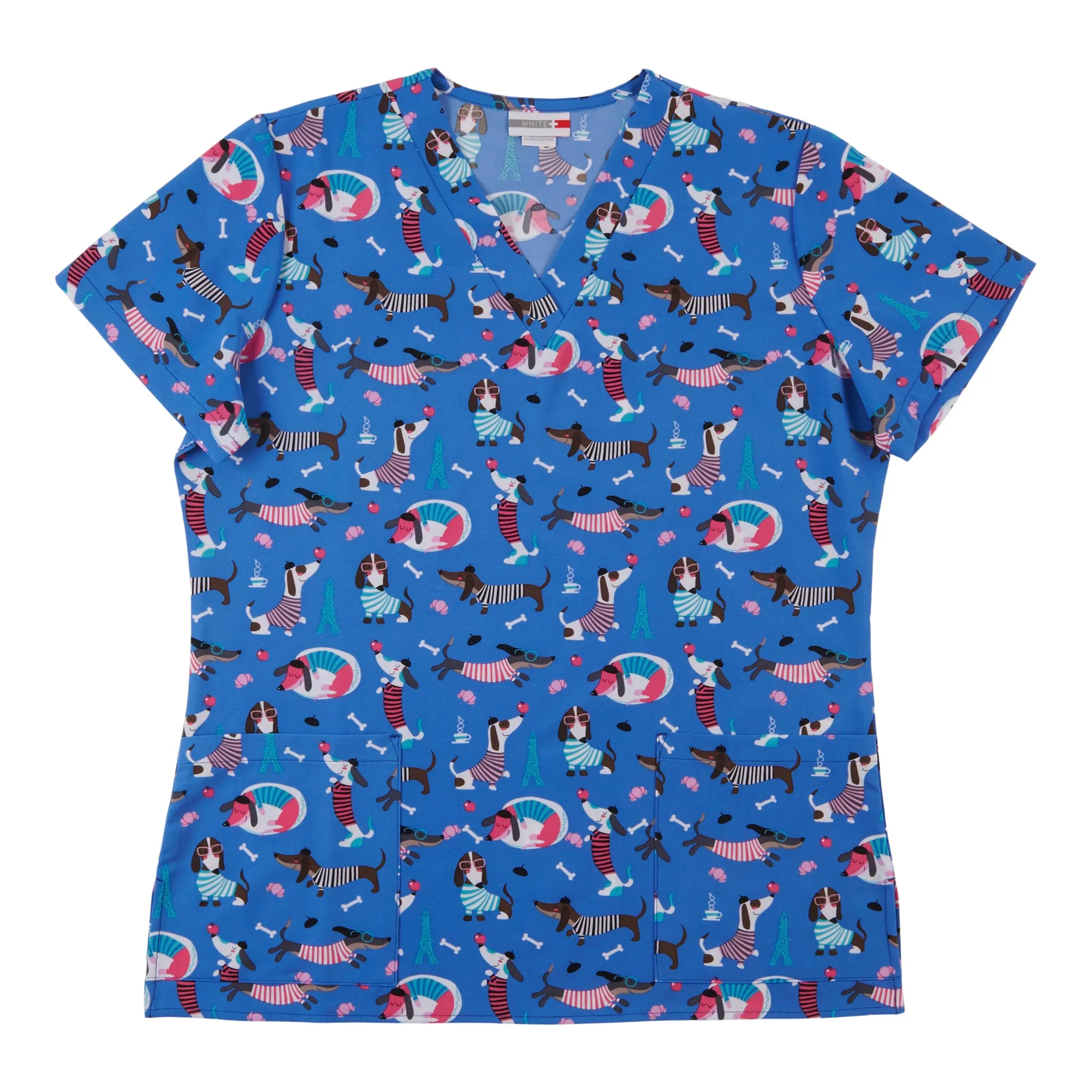 White Cross Women's Spring Time Printed Scrub Top with Front Pockets sold by Giant Tiger