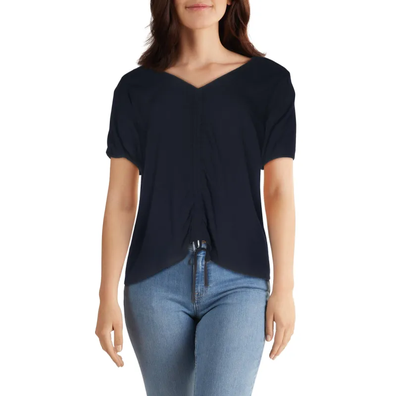 lily morgan Women's Mystic Solid Ruched Front Top sold by Giant Tiger