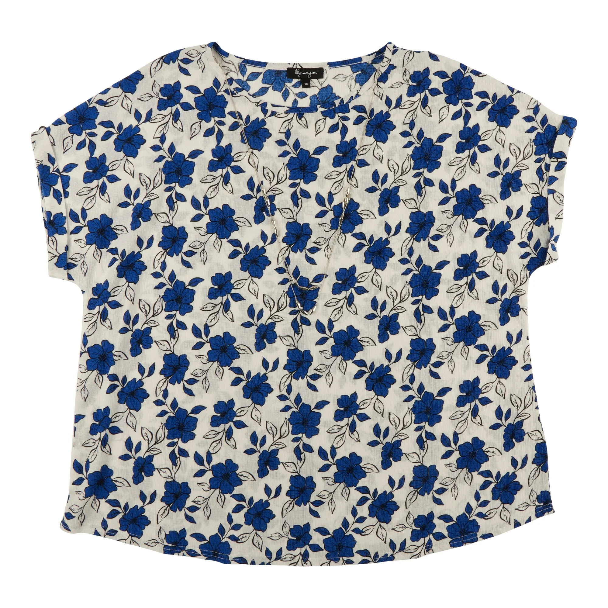 lily morgan Women's Plus Round Neck Blouse with Necklace sold by Giant Tiger