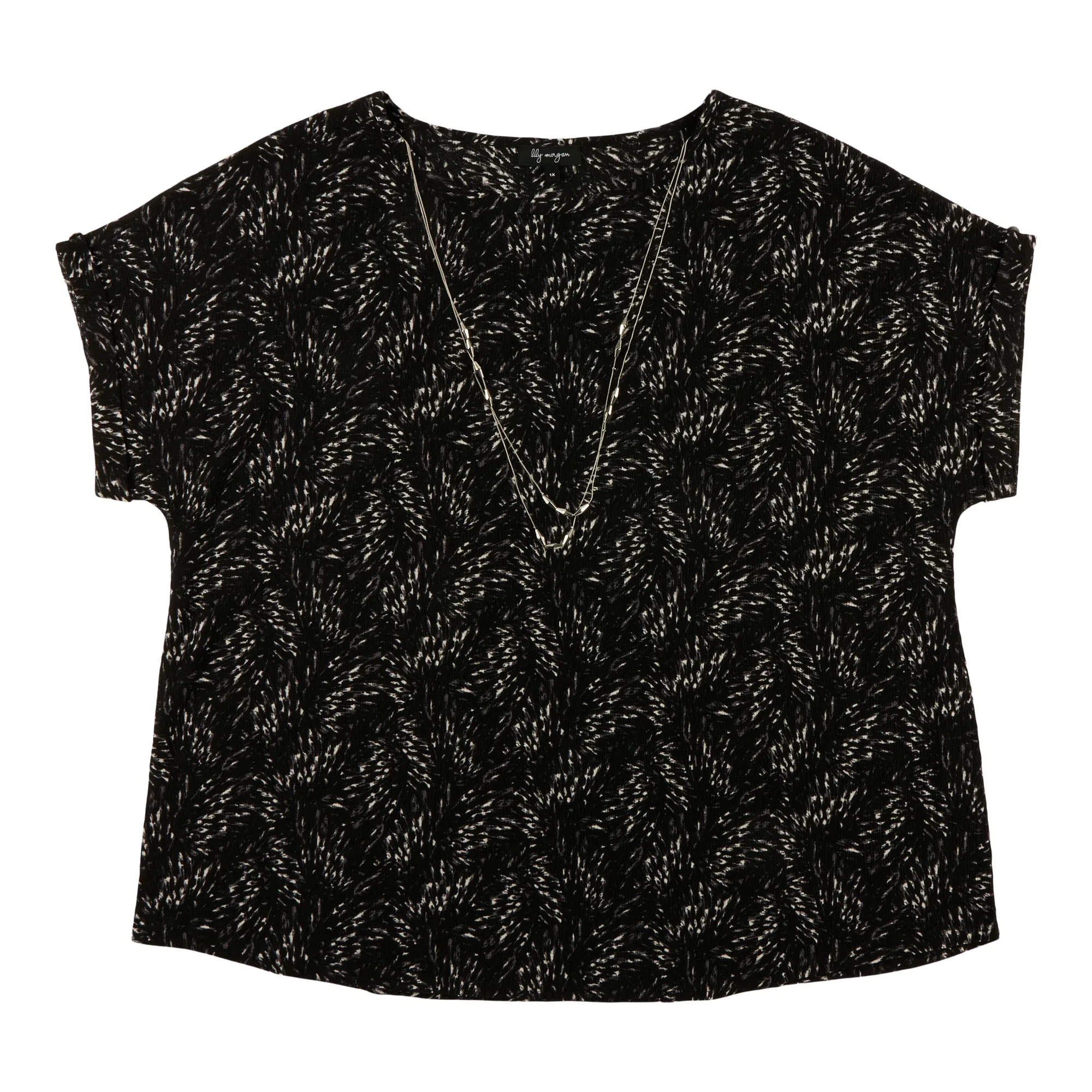 lily morgan Women's Plus Round Neck Blouse with Necklace sold by Giant Tiger product image thumbnail 2