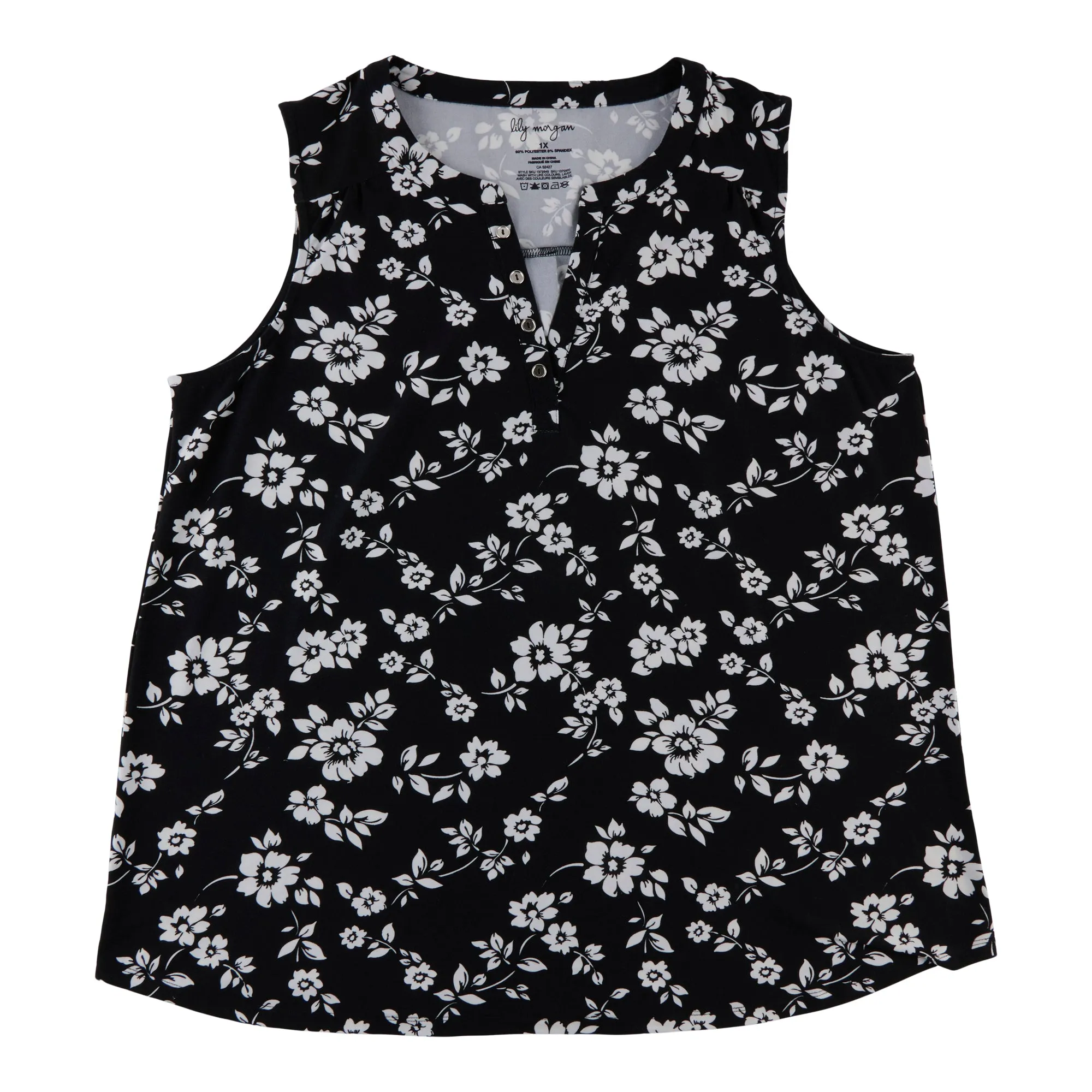 lily morgan Women's Plus Printed Button Detail Camisole sold by Giant Tiger