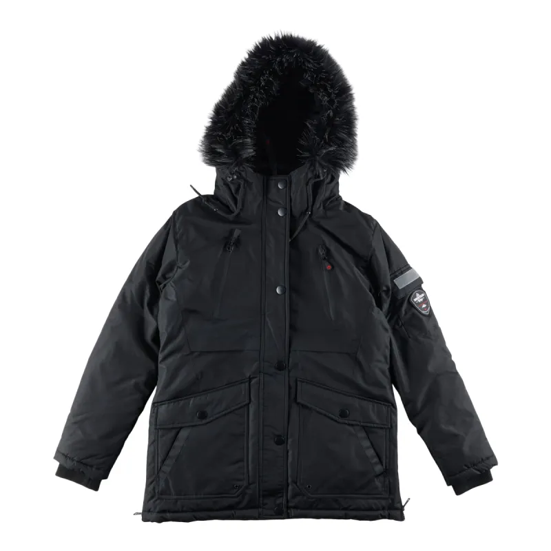 Mountain Ridge Women's Faux Fur Parka, Black sold by Giant Tiger
