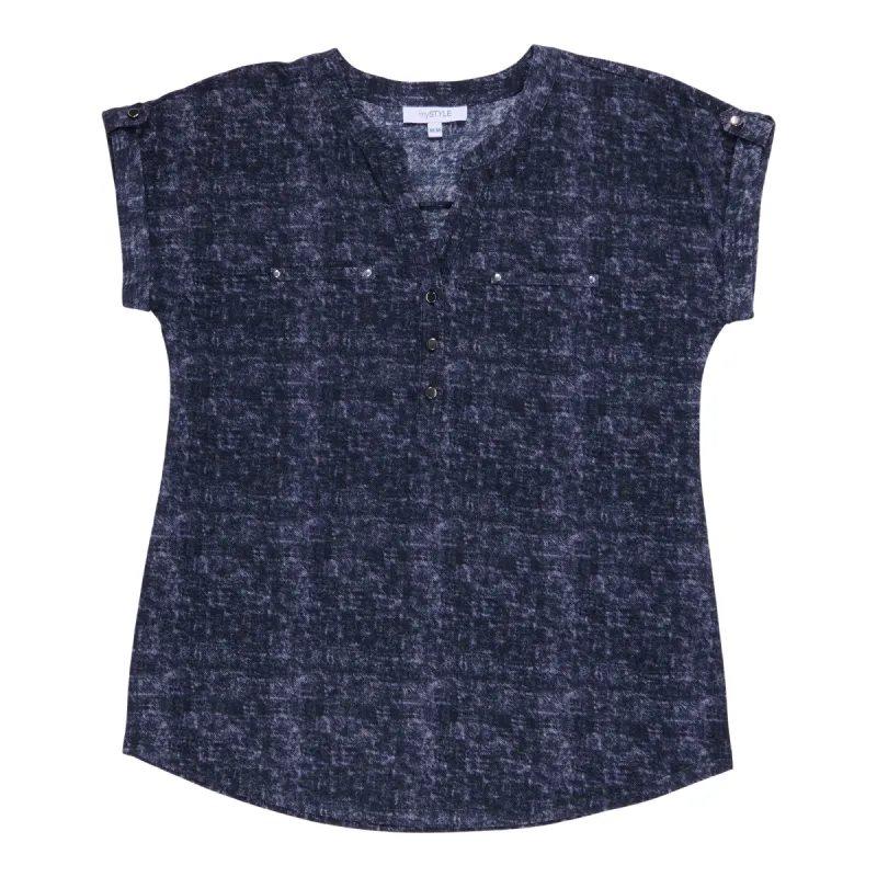 mySTYLE Women's Street Smart Denim Cap Sleeve Top sold by Giant Tiger
