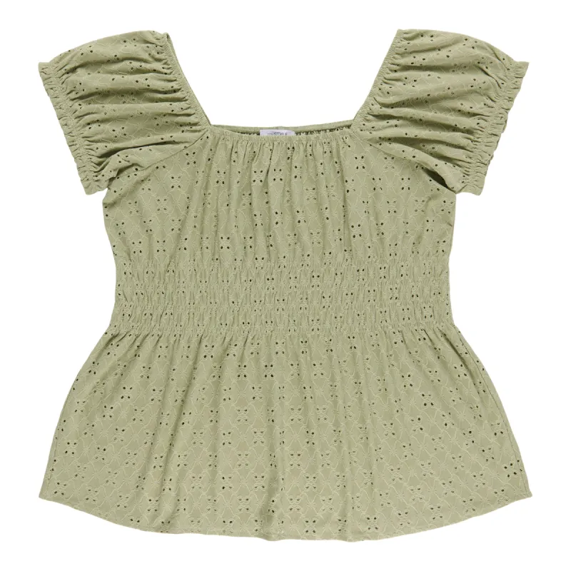 mySTYLE Women's Plus Solid Eyelet Top sold by Giant Tiger