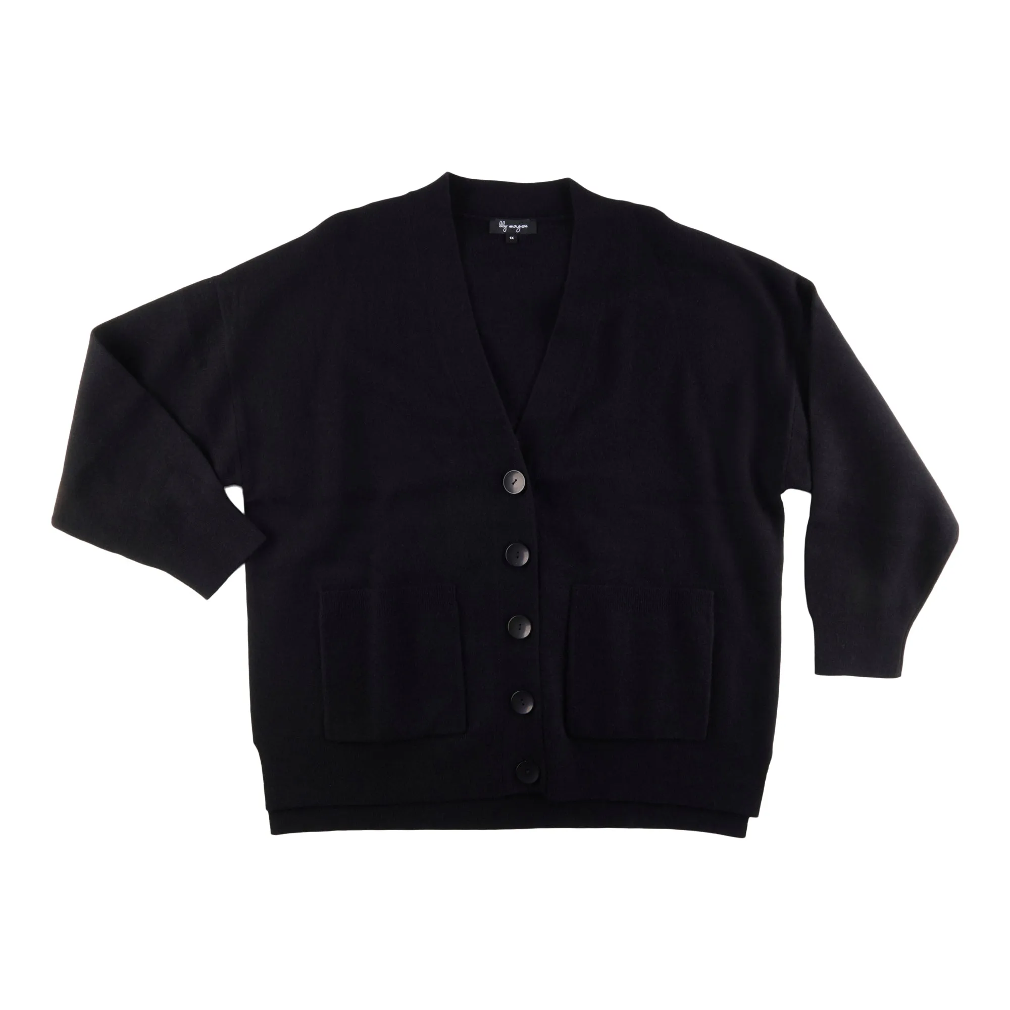 lily morgan Women's Plus City Chic Hi-Lo Solid Cardigan sold by Giant Tiger product image thumbnail 2