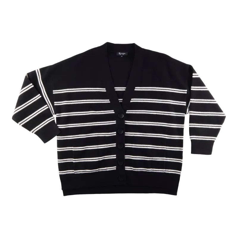 lily morgan Women's Plus City Chic Hi-Lo Striped Cardigan sold by Giant Tiger