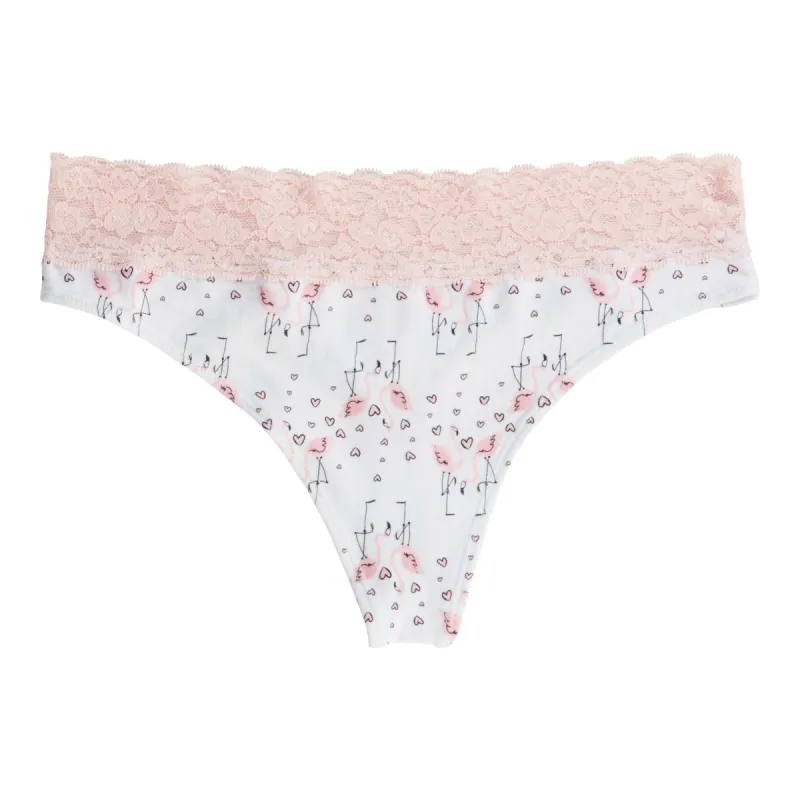 Carisma Women's Cotton Lace Thong sold by Giant Tiger