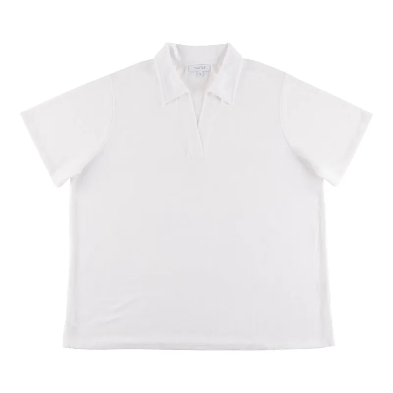 mySTYLE Women's Plus Country Cool Solid Short Sleeve Terry Top sold by Giant Tiger