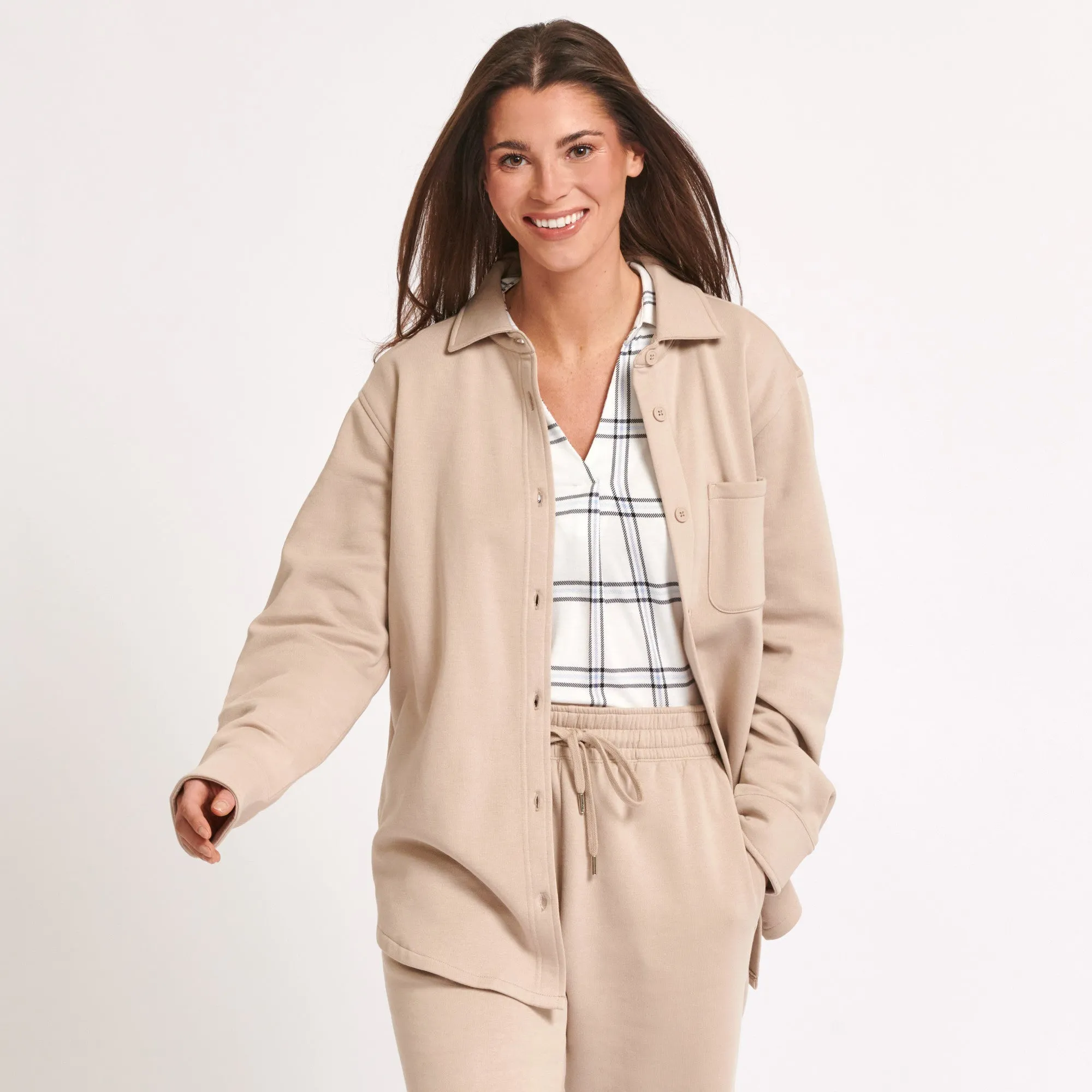 mySTYLE Women's Collared Long Sleeve Fleece Shacket sold by Giant Tiger product image thumbnail 2