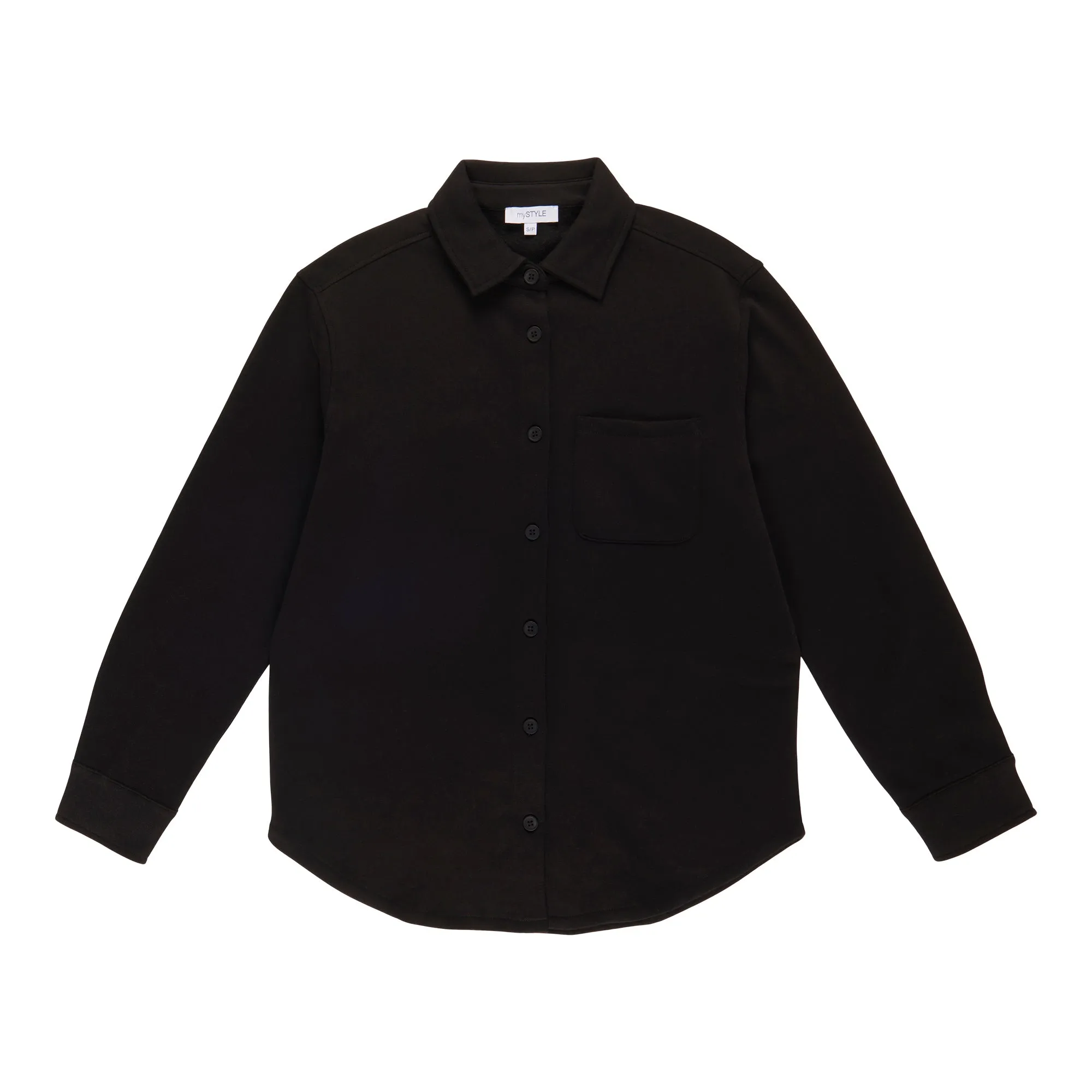 mySTYLE Women's Collared Long Sleeve Fleece Shacket sold by Giant Tiger