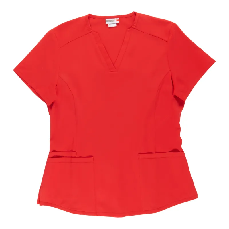 White Cross Women's Lite Tech Short Sleeve Split V-Neck Scrub Top with Front Pockets sold by Giant Tiger