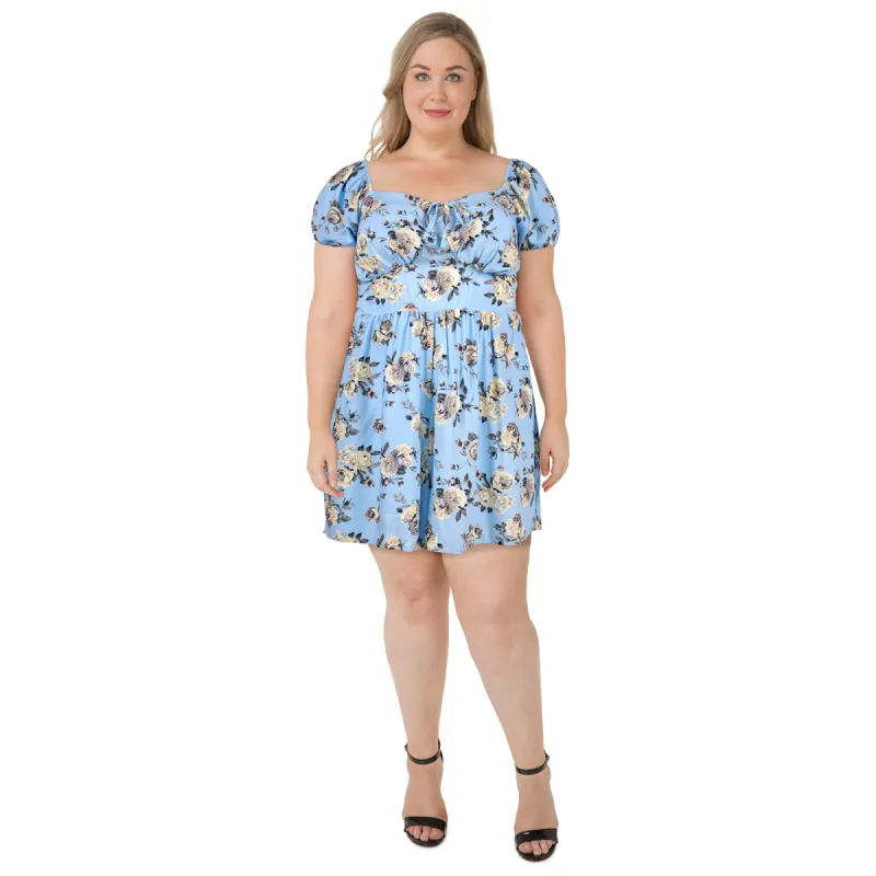 mySTYLE Women's Plus Mykonos Puff Sleeve Romper sold by Giant Tiger