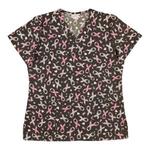 White Cross Women's Scrub Top with Cure Prints sold by Giant Tiger