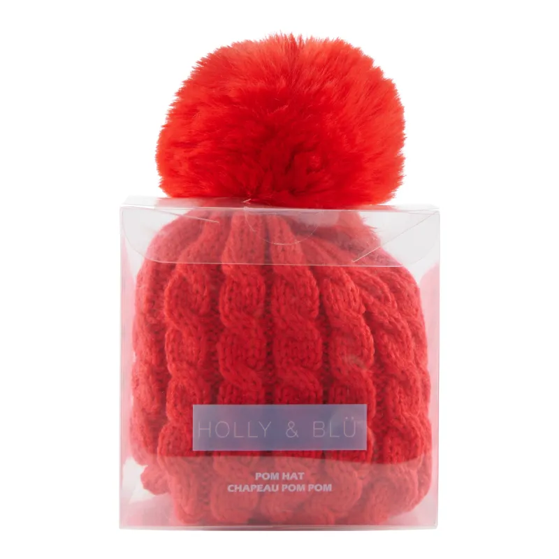 HOLLY & BLÜ Women's Cable Knit Toque with Pompom sold by Giant Tiger