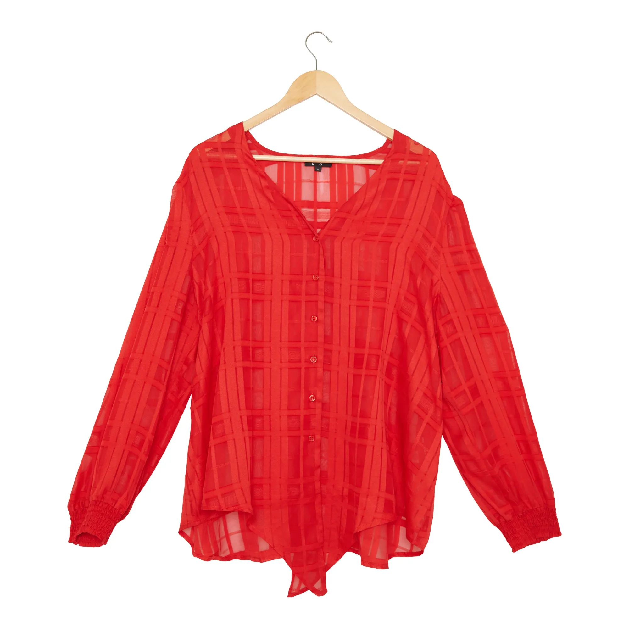 lily morgan Women's Plus Festive Plaid Button Front Top sold by Giant Tiger product image thumbnail 5