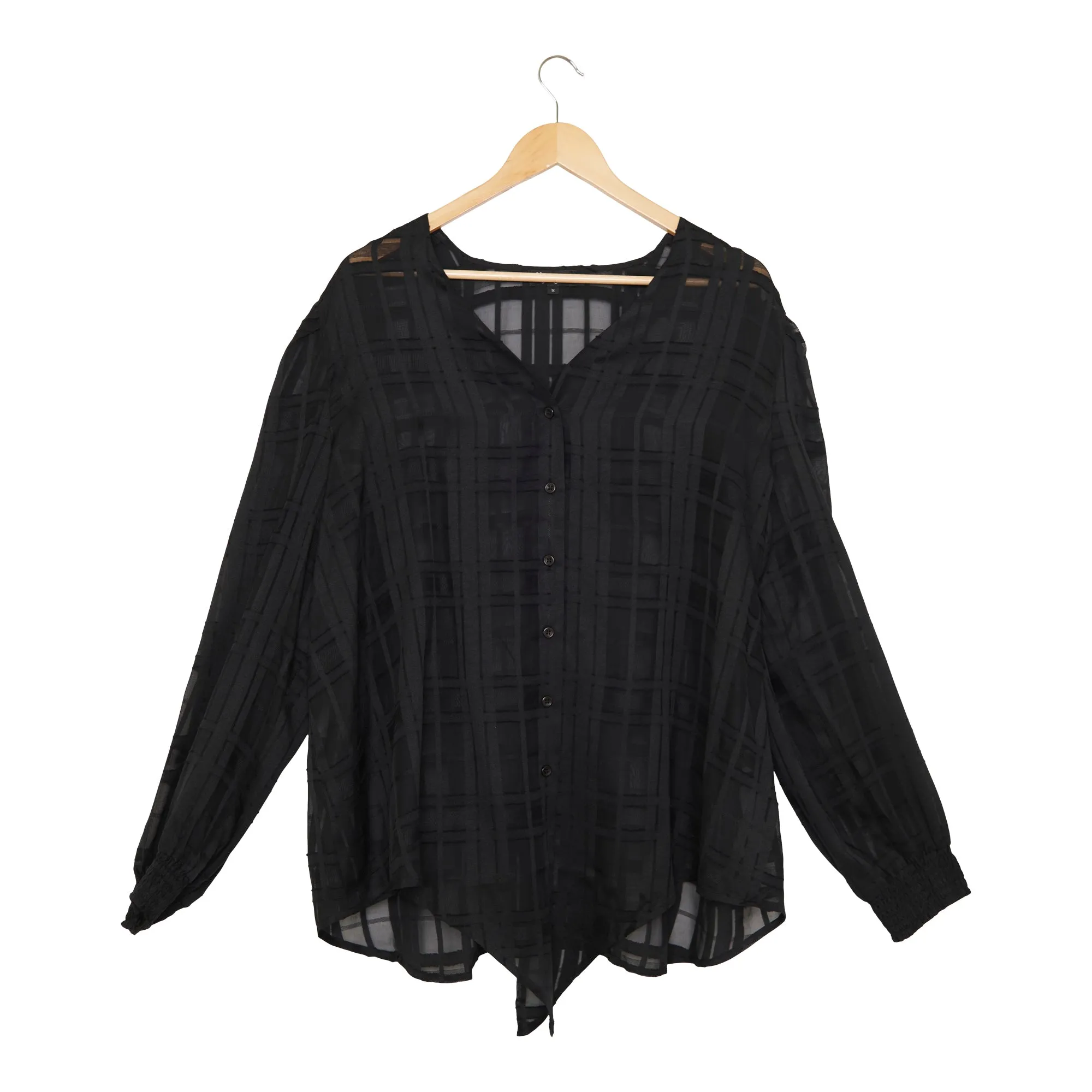 lily morgan Women's Plus Festive Plaid Button Front Top sold by Giant Tiger