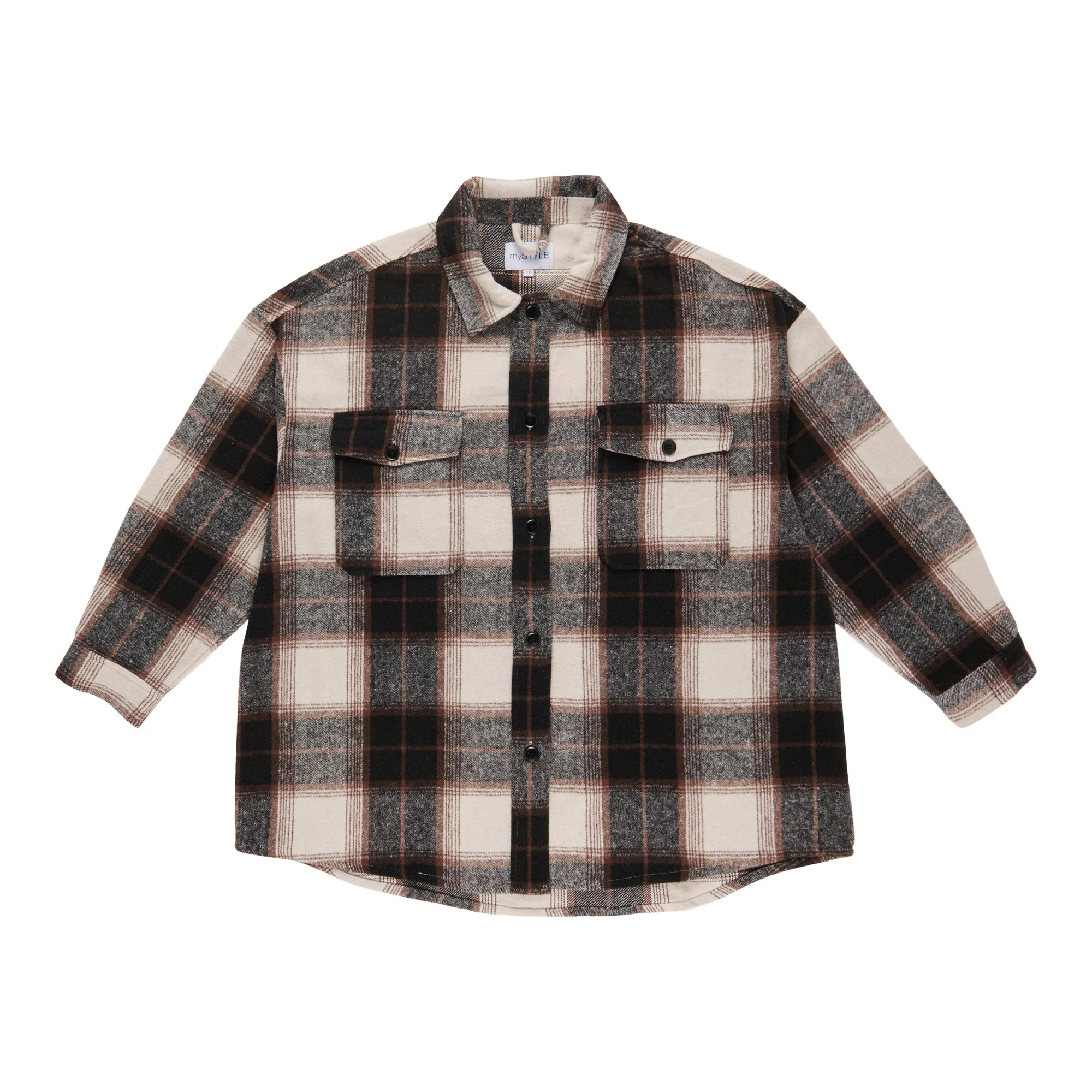 mySTYLE Women's Plus Street Smart Plaid Shacket sold by Giant Tiger product image thumbnail 2