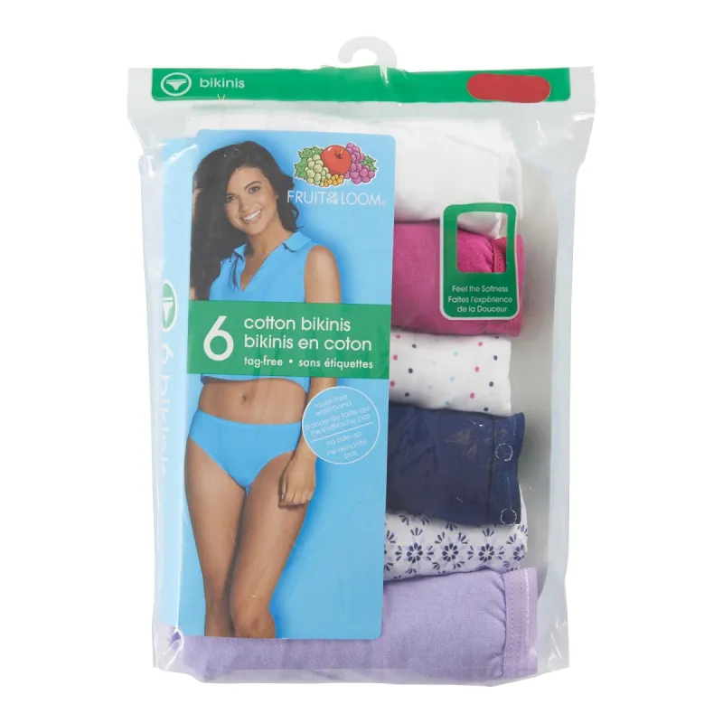Fruit of the Loom Women's Cotton Bikini - 6pk - 7 sold by Giant Tiger