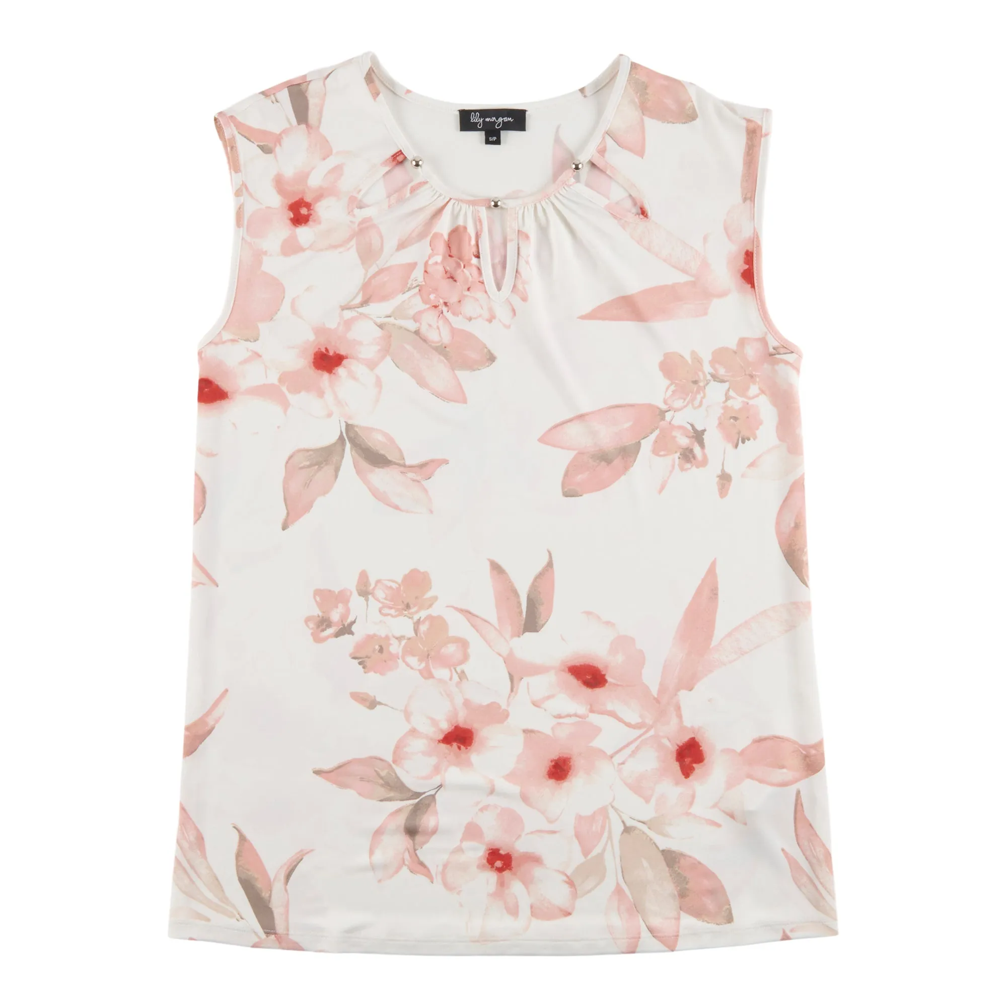 lily morgan Women's Tropical Beaded Keyhole Top sold by Giant Tiger