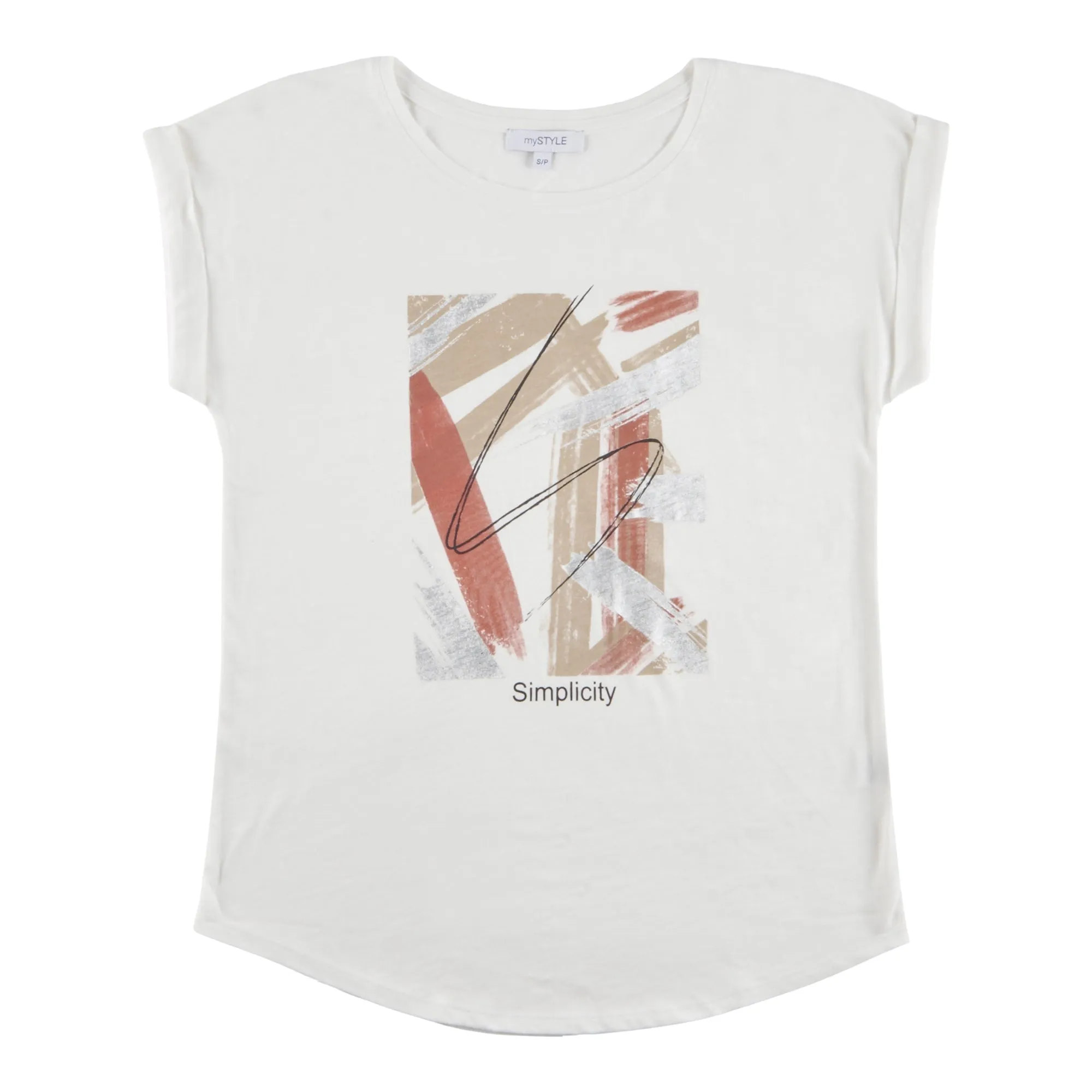 mySTYLE Women's New Wave Screen Printed Tee with Rolled Sleeves sold by Giant Tiger product image thumbnail 3