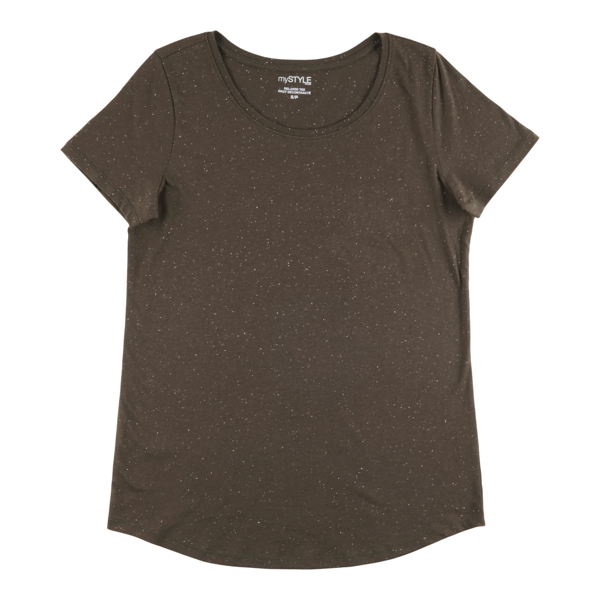 mySTYLE Women's Scoop Neck Relaxed Speckled T-Shirt sold by Giant Tiger