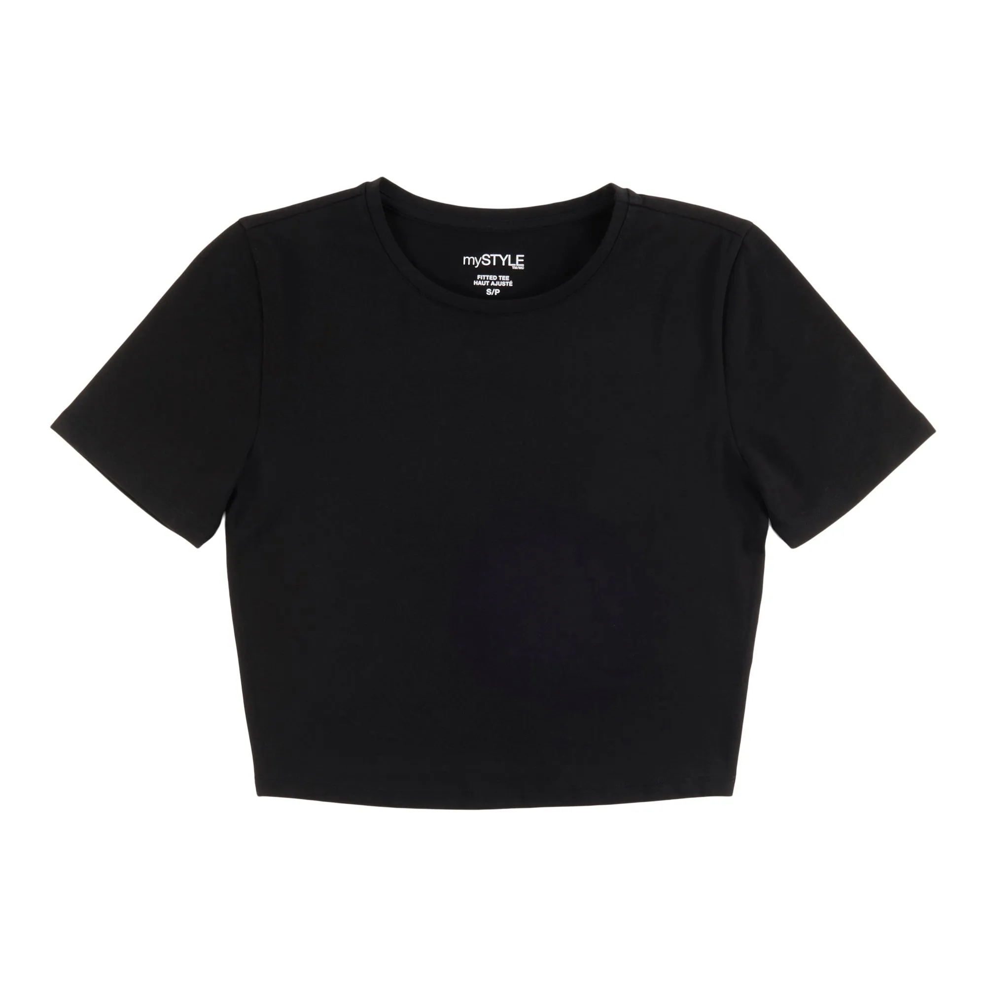 mySTYLE Women's Festival Solid Fitted Cropped T-Shirt sold by Giant Tiger