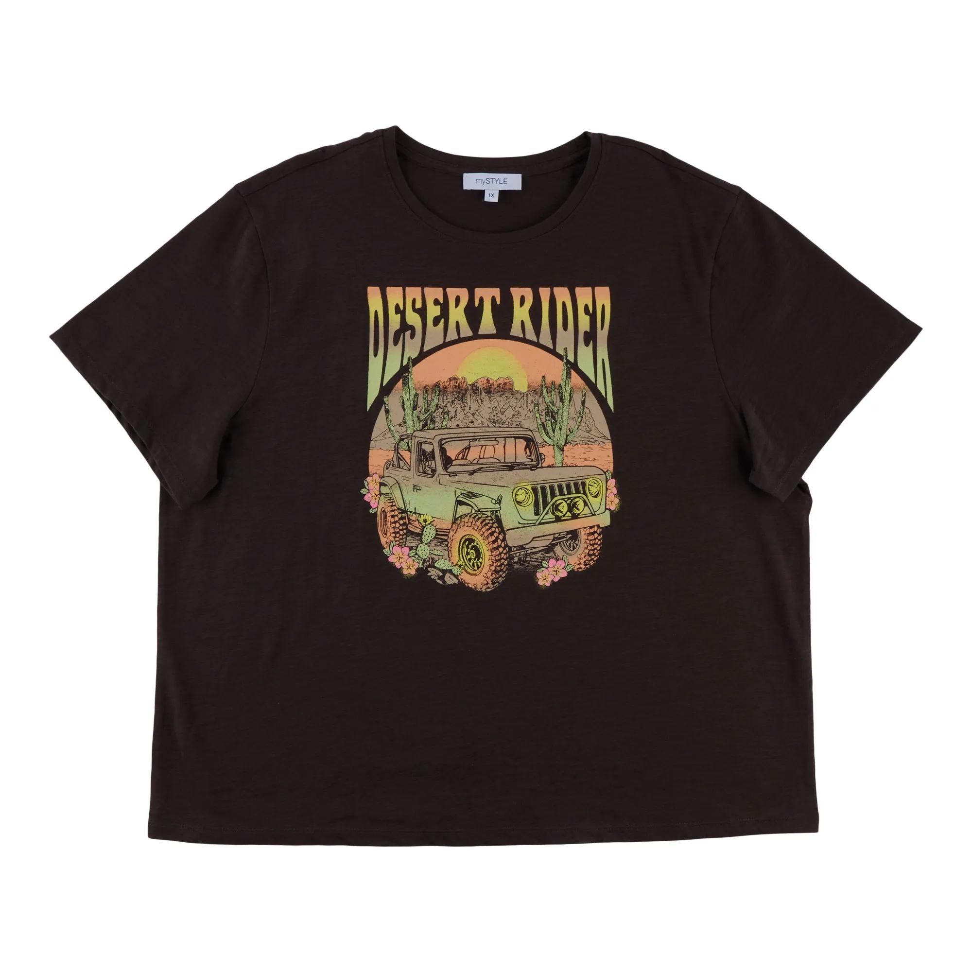 mySTYLE Women's Plus Festival Printed Slub T-Shirt sold by Giant Tiger product image thumbnail 3