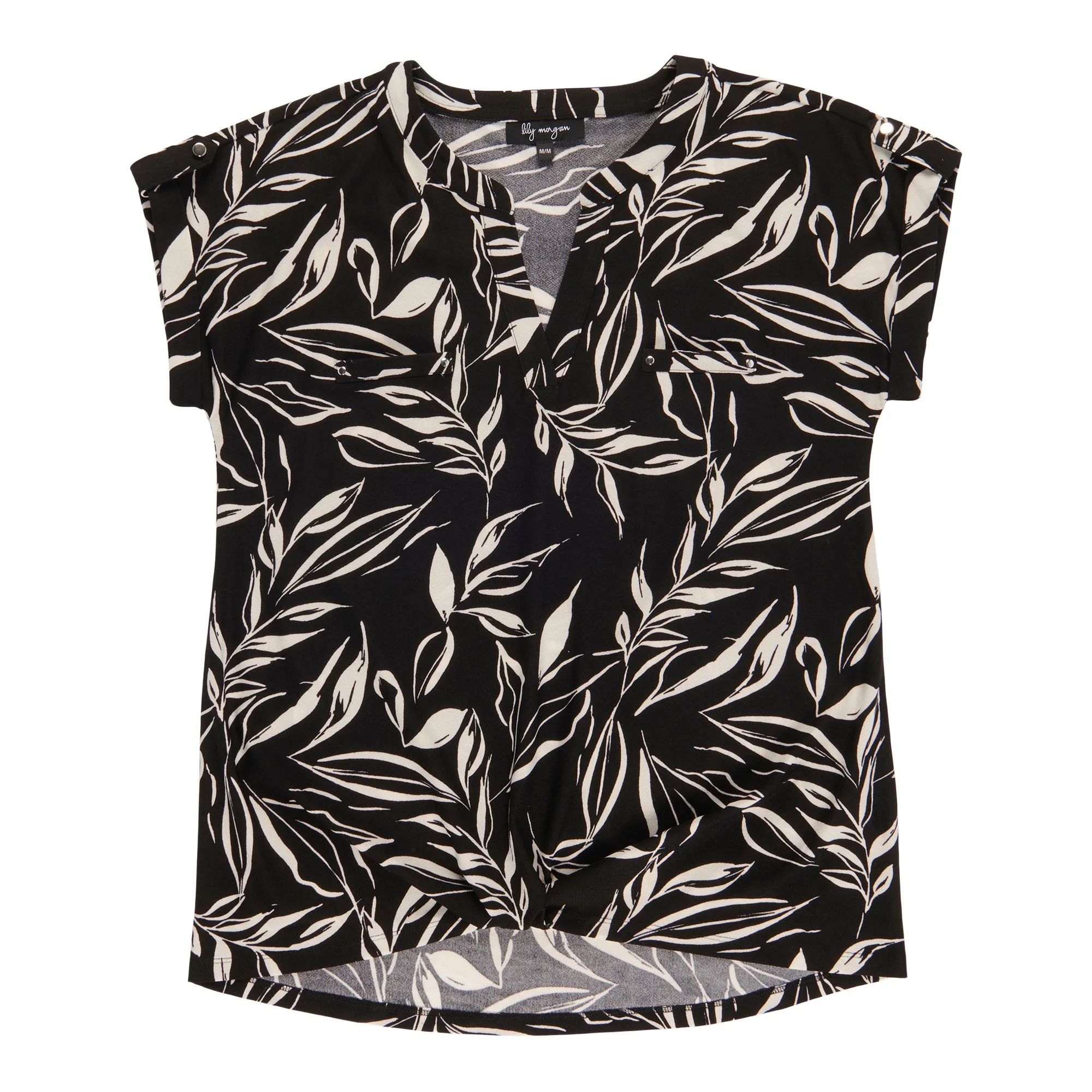 lily morgan Women's V-Neck Fold Over Detail Blouse sold by Giant Tiger