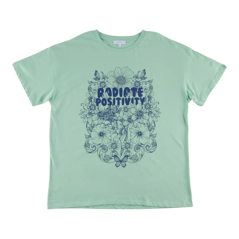 mySTYLE Women's Plus Seaside Screen Print Boyfriend T-Shirt sold by Giant Tiger