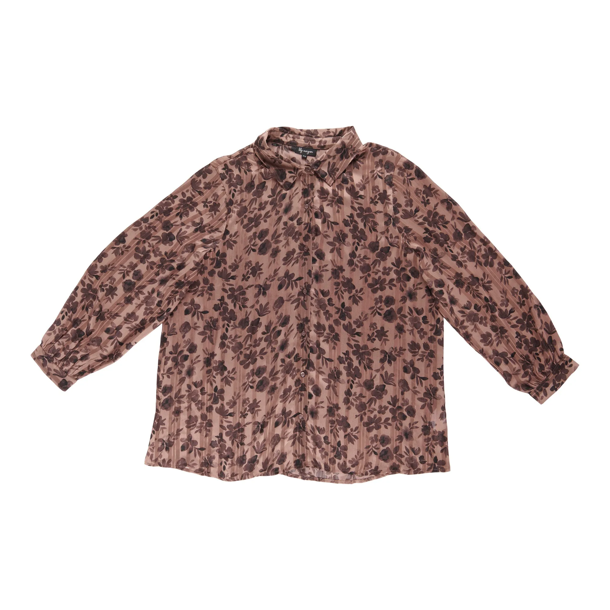 lily morgan Women's Plus Satin Stripe Blouse sold by Giant Tiger product image thumbnail 2