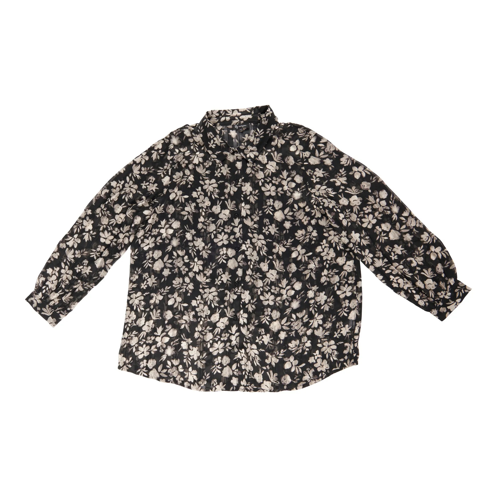 lily morgan Women's Plus Satin Stripe Blouse sold by Giant Tiger