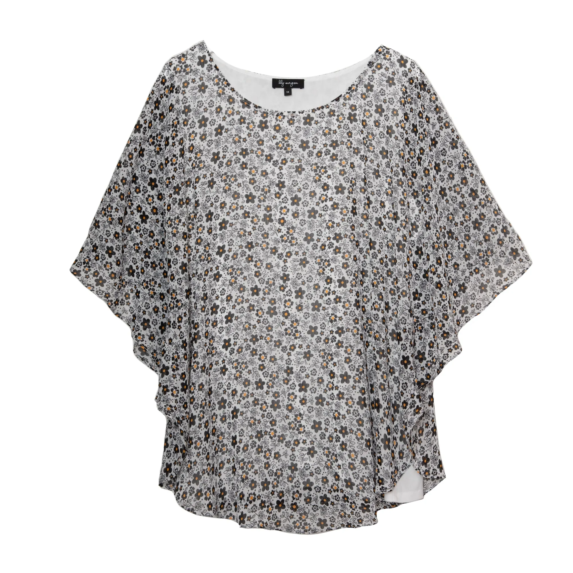 lily morgan Women's Plus Overlay Printed Blouse sold by Giant Tiger product image thumbnail 3