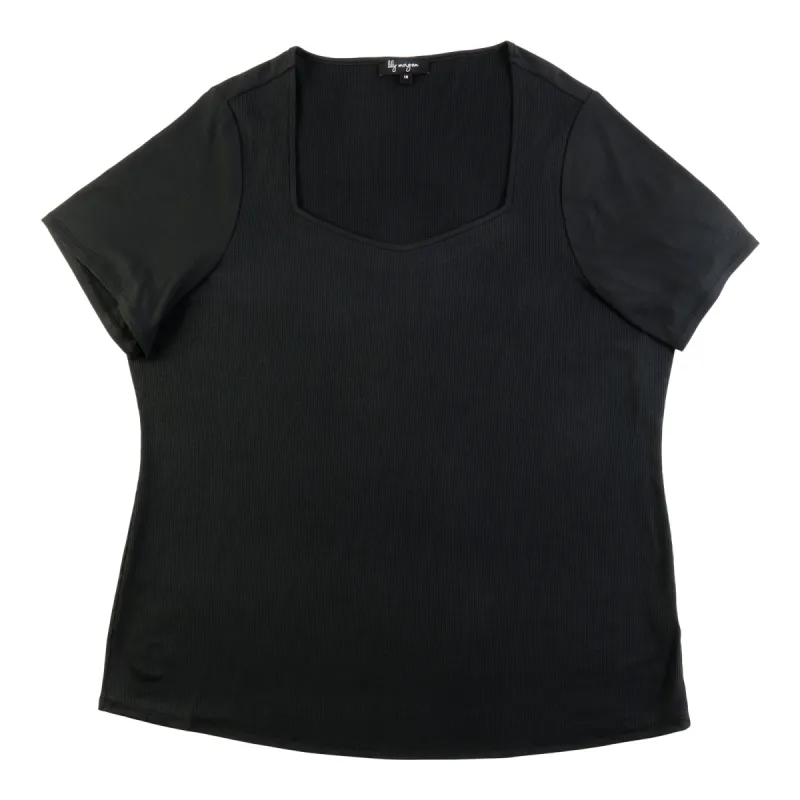 lily morgan Women's Plus Ribbed Short Sleeve Top sold by Giant Tiger