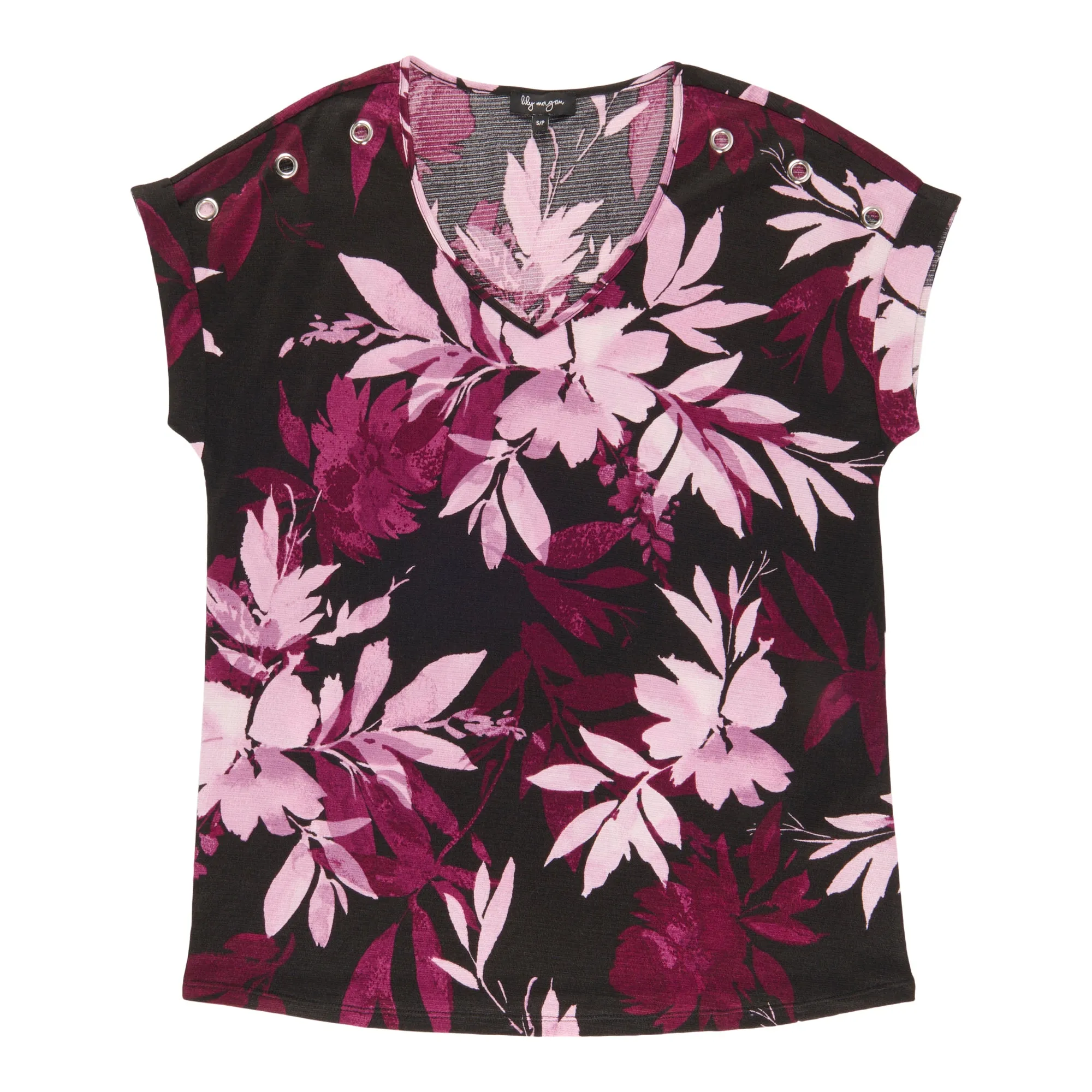 lily morgan Women's Printed V-Neck Grommet Detail Blouse sold by Giant Tiger product image thumbnail 4