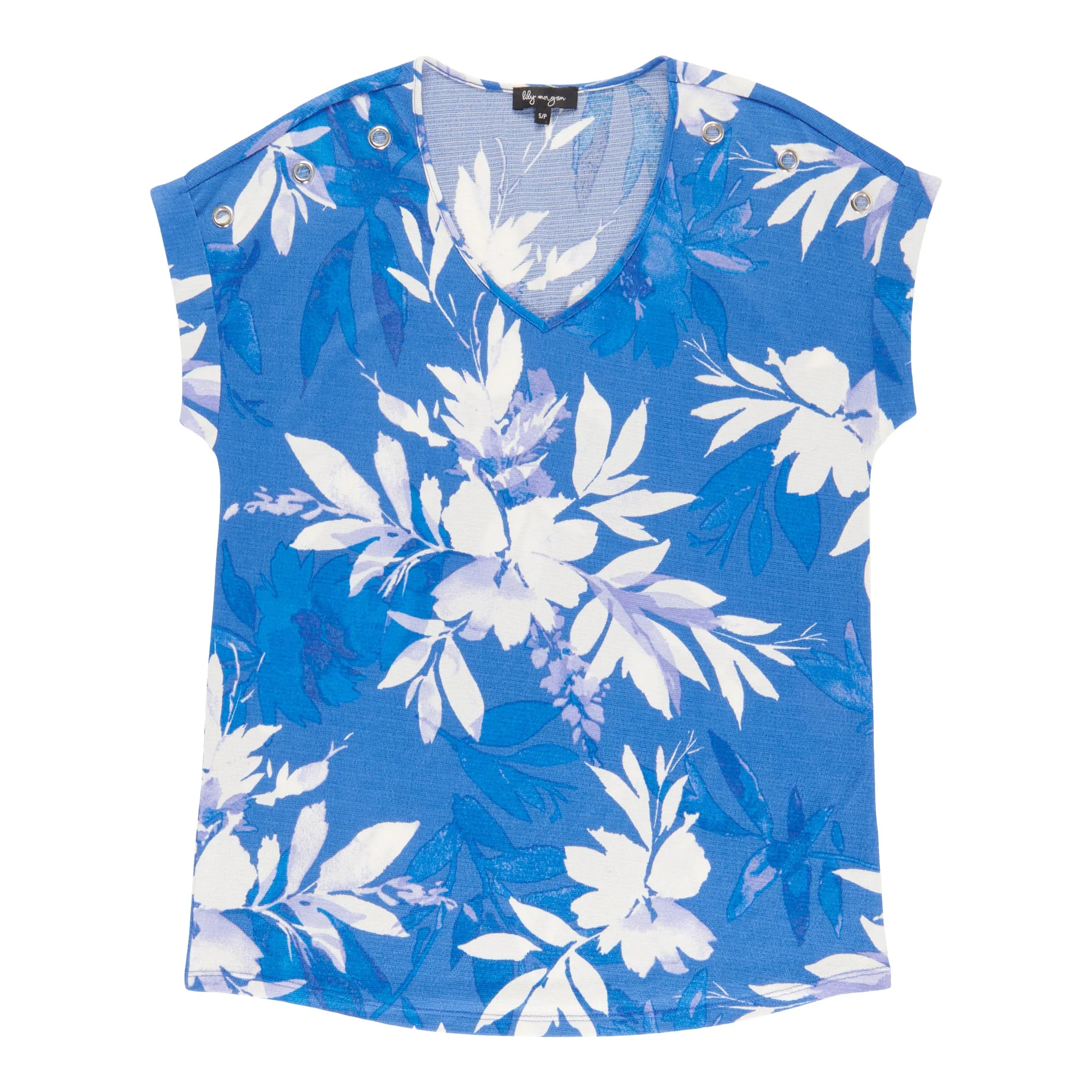 lily morgan Women's Printed V-Neck Grommet Detail Blouse sold by Giant Tiger product image thumbnail 3