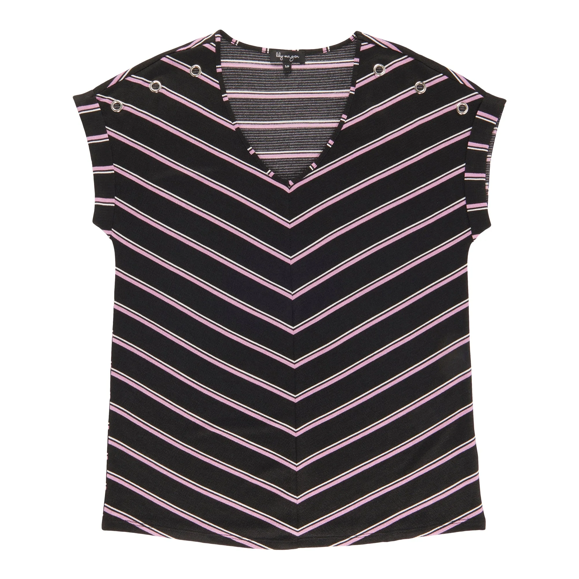 lily morgan Women's Printed V-Neck Grommet Detail Blouse sold by Giant Tiger product image thumbnail 2