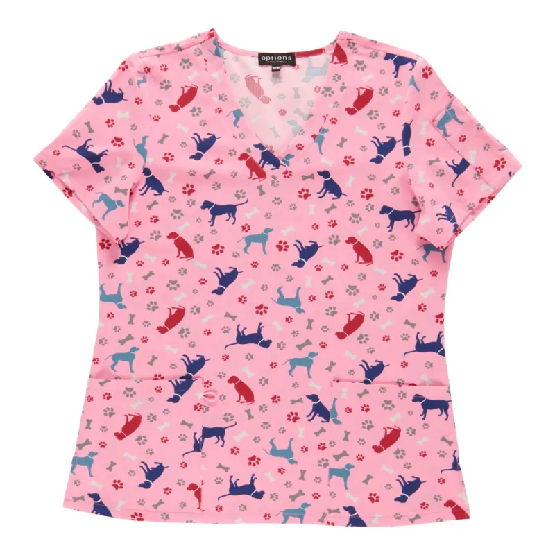 Options Women's Animal Print V-Neck Scrub Top sold by Giant Tiger