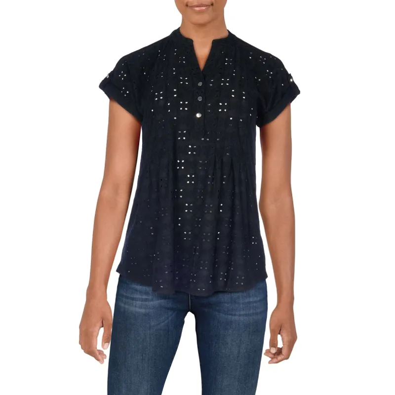 lily morgan Women's Tropical Pintuck Eyelet Top sold by Giant Tiger