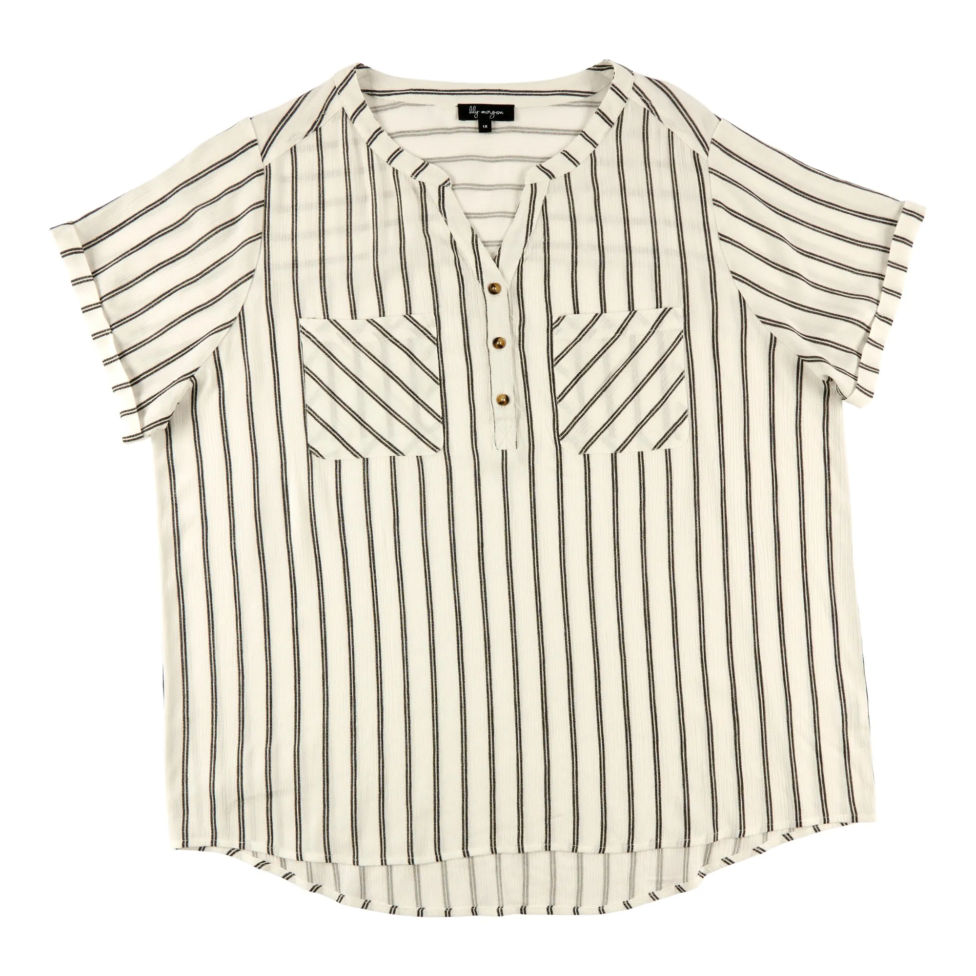 lily morgan Women's Plus V-Neck Blouse sold by Giant Tiger product image thumbnail 3