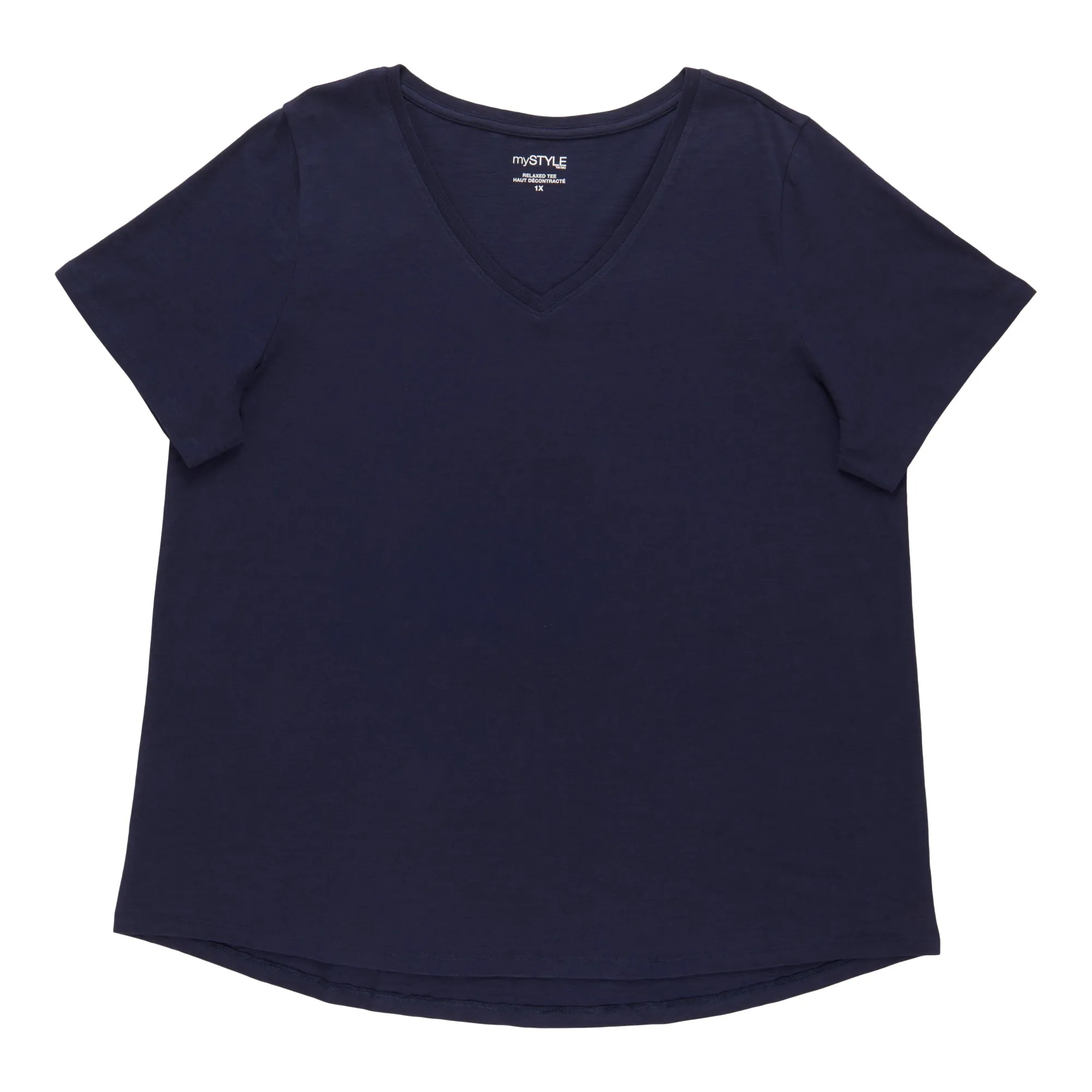 mySTYLE Women's Plus V-Neck T-Shirt sold by Giant Tiger