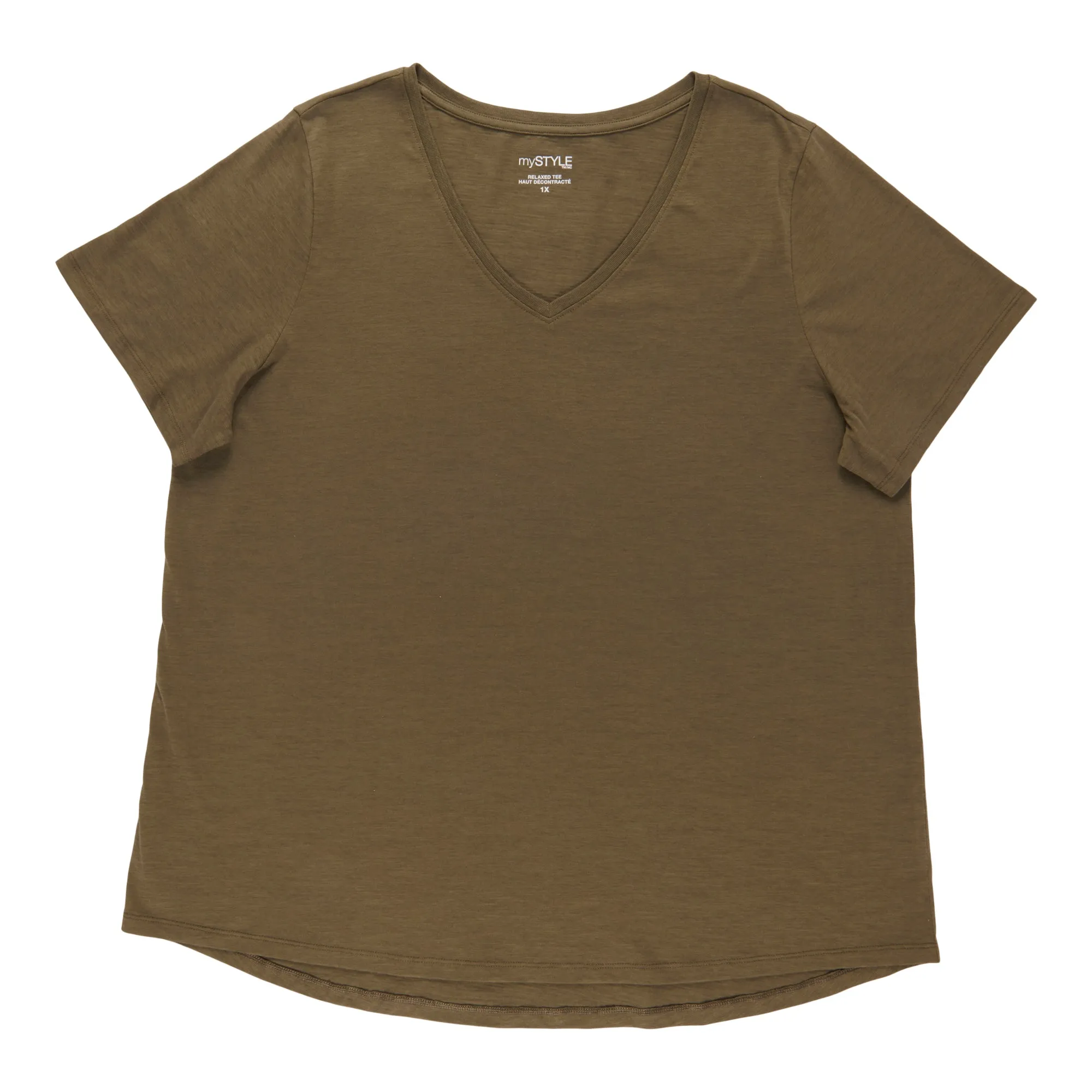 mySTYLE Women's Plus V-Neck T-Shirt sold by Giant Tiger product image thumbnail 2