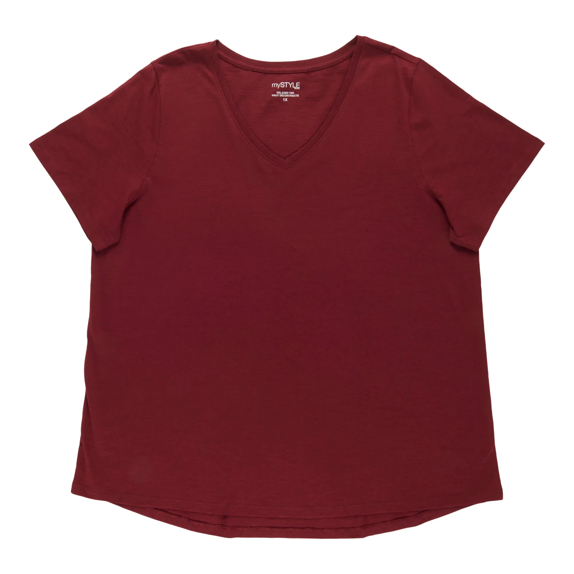 mySTYLE Women's Plus V-Neck T-Shirt sold by Giant Tiger product image thumbnail 3