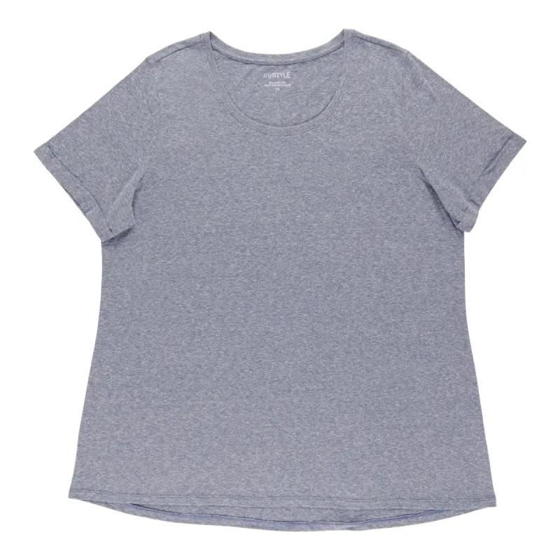 mySTYLE Women's Plus Scooped Neckline Blouse sold by Giant Tiger