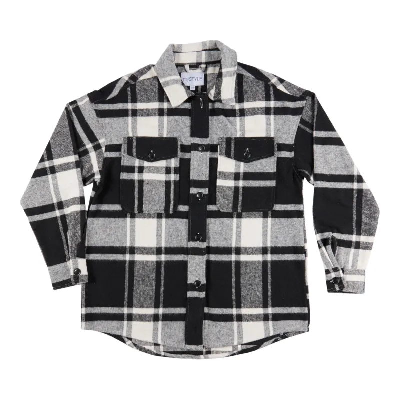 mySTYLE Women's New Wave Plaid Shacket sold by Giant Tiger