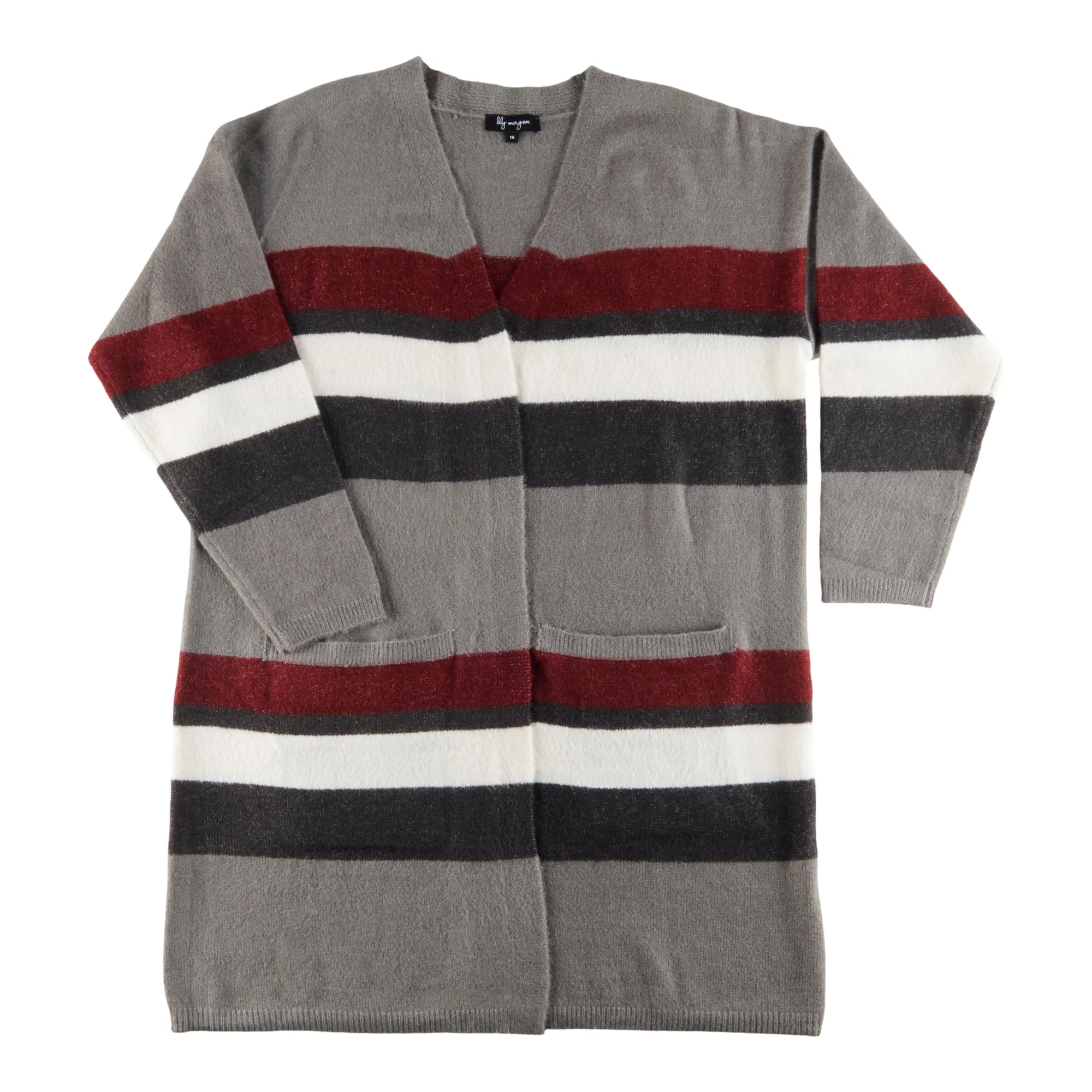 lily morgan Women's Plus Trendsetters Colour Block Cardigan sold by Giant Tiger product image thumbnail 2