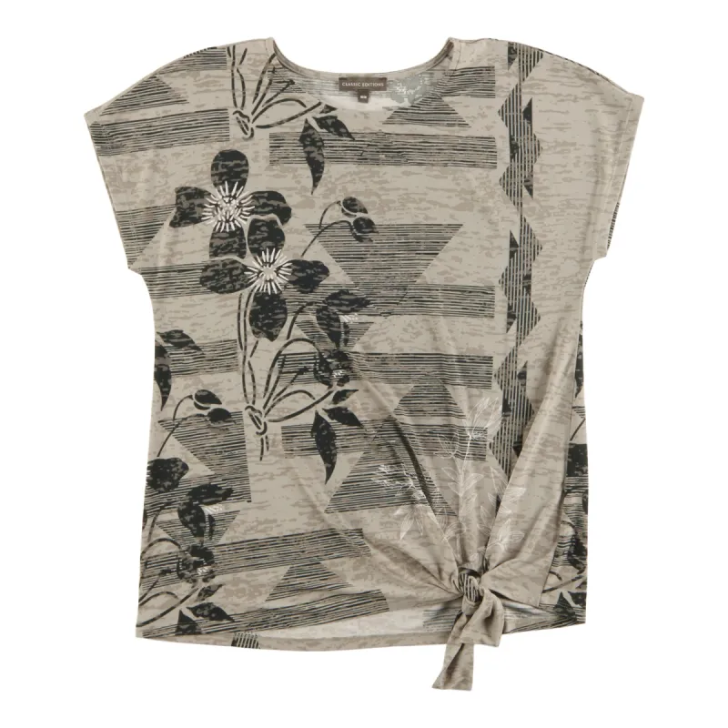 Classic Editions Women's Summer Look All-Over Print Top with a Side Knot made by Giant Tiger
