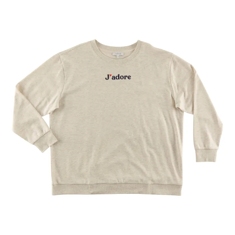 mySTYLE Women's Screen Printed Fleece Crew Neck sold by Giant Tiger