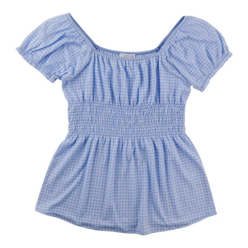 mySTYLE Women's Mykonos Short Sleeve Smock Top sold by Giant Tiger