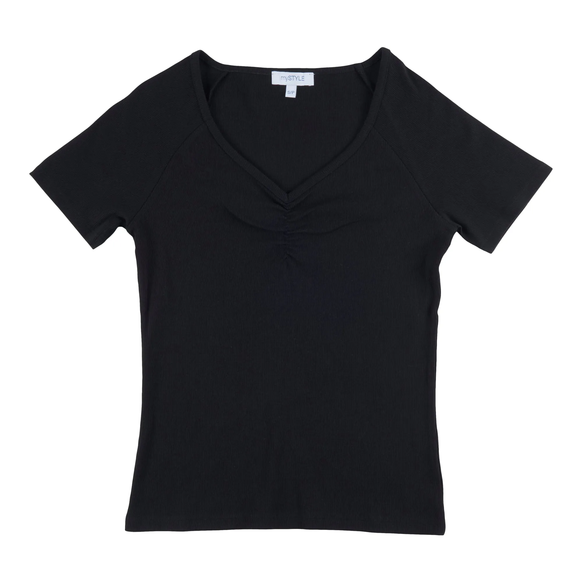 mySTYLE Women's Festival Solid Front Ruched T-Shirt sold by Giant Tiger